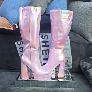 Pink Metallic boots